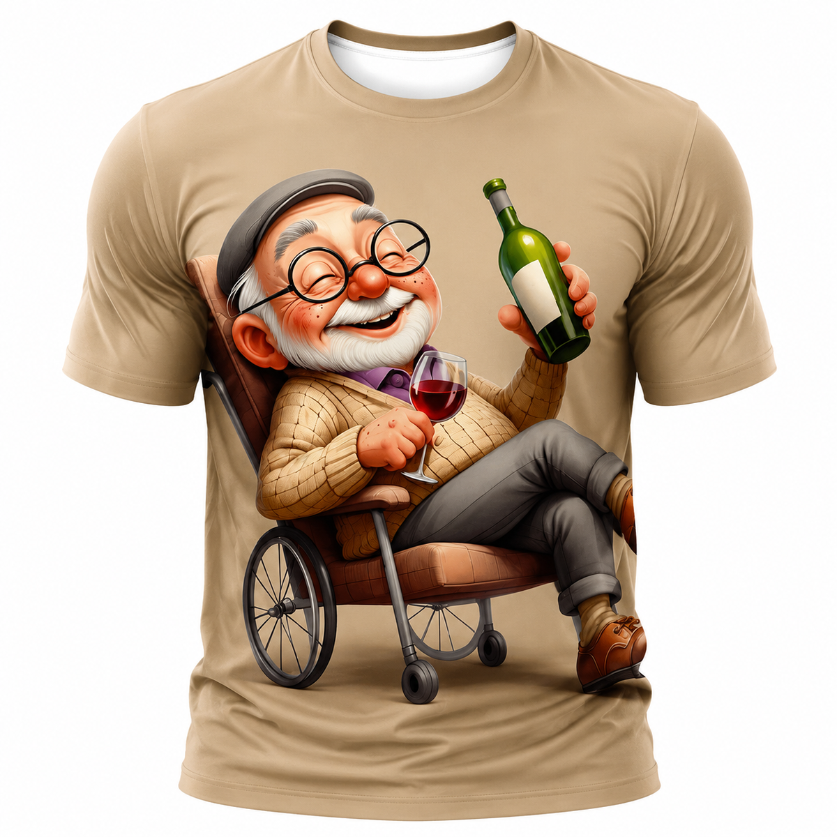 Legendary Wine Old Man Cartoon Tee