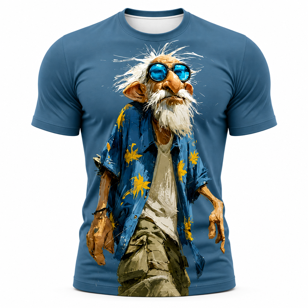 Ombre Old Man Legendary Graphic Print Tee