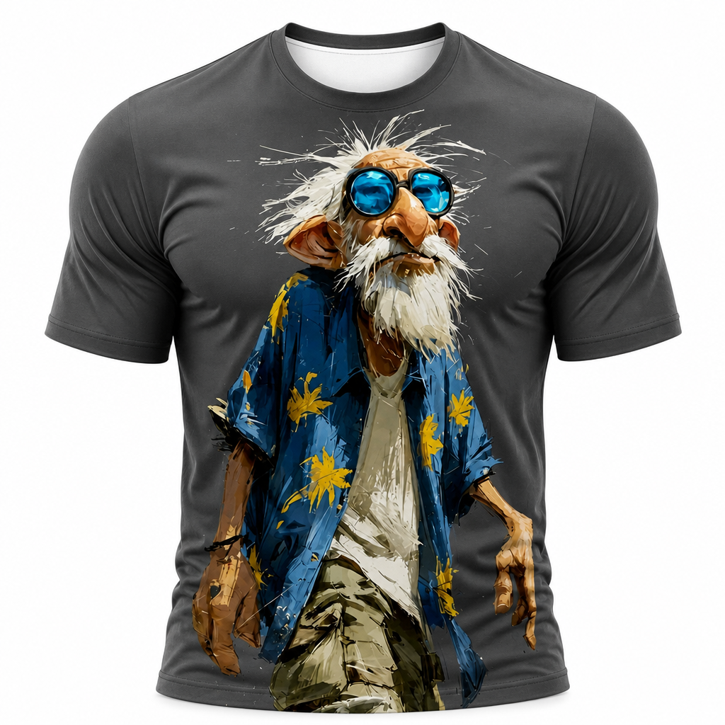 Ombre Old Man Legendary Graphic Print Tee