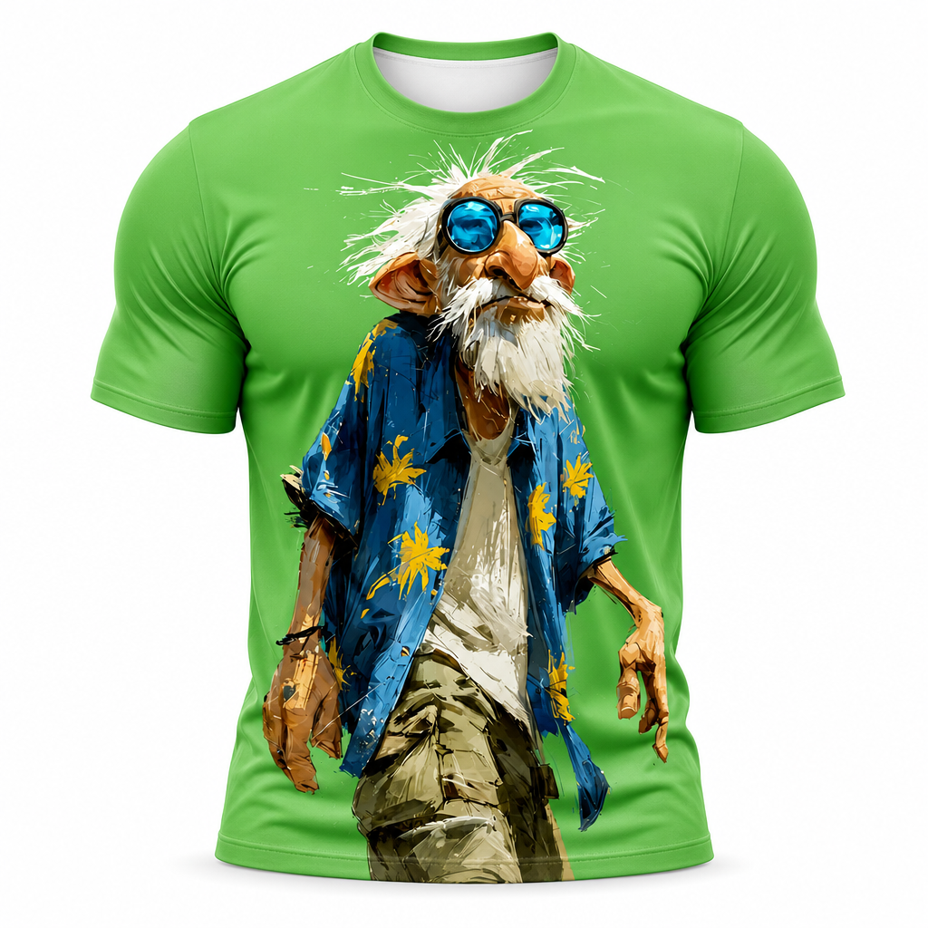 Ombre Old Man Legendary Graphic Print Tee