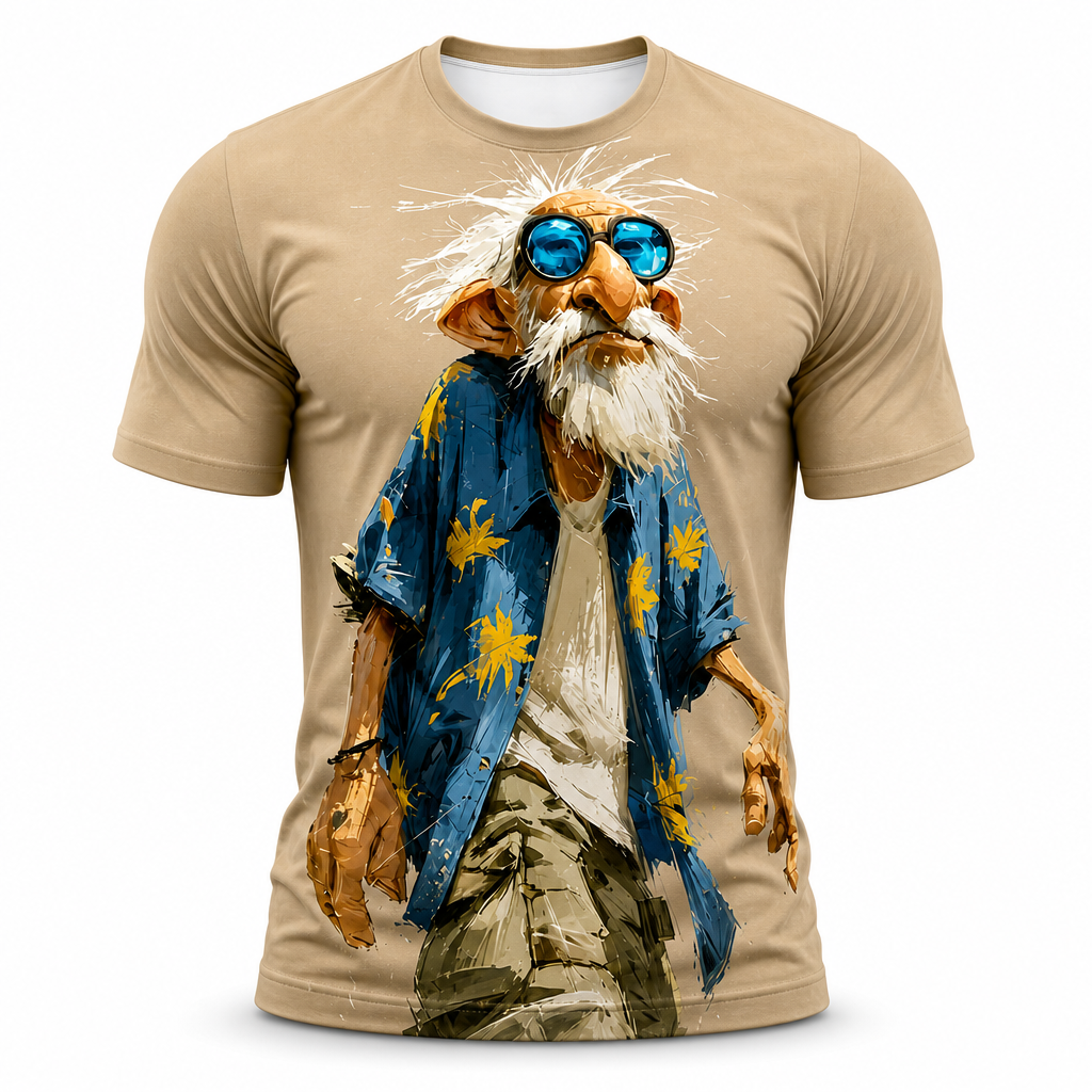 Ombre Old Man Legendary Graphic Print Tee