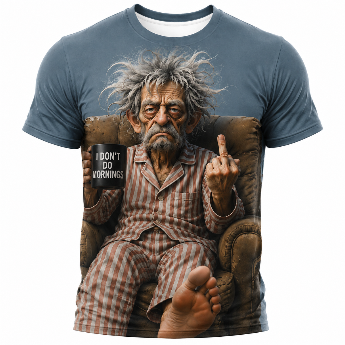 Humor Coffee Lover Old Man Graphic Tee