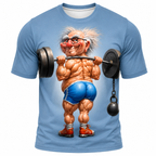 Ombre Fitness Bodybuilding  Old Man 3D Graphic Print Tee