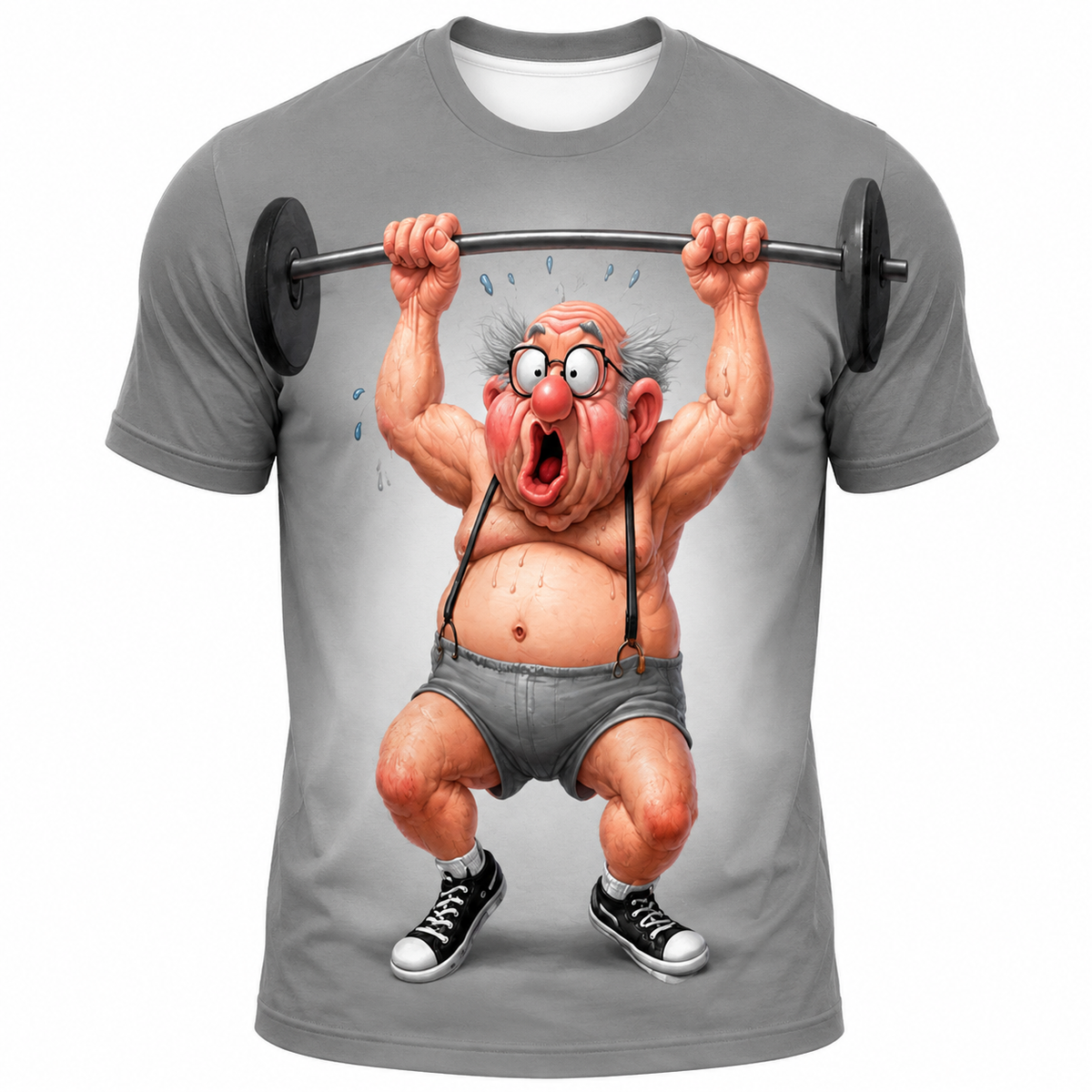Ombre Fitness Bodybuilding  Old Man 3D Graphic Print Tee