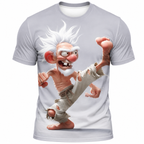 3D Character Old Man Print Graphic Tee