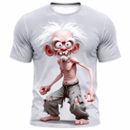 3D Character Old Man Print Graphic Tee