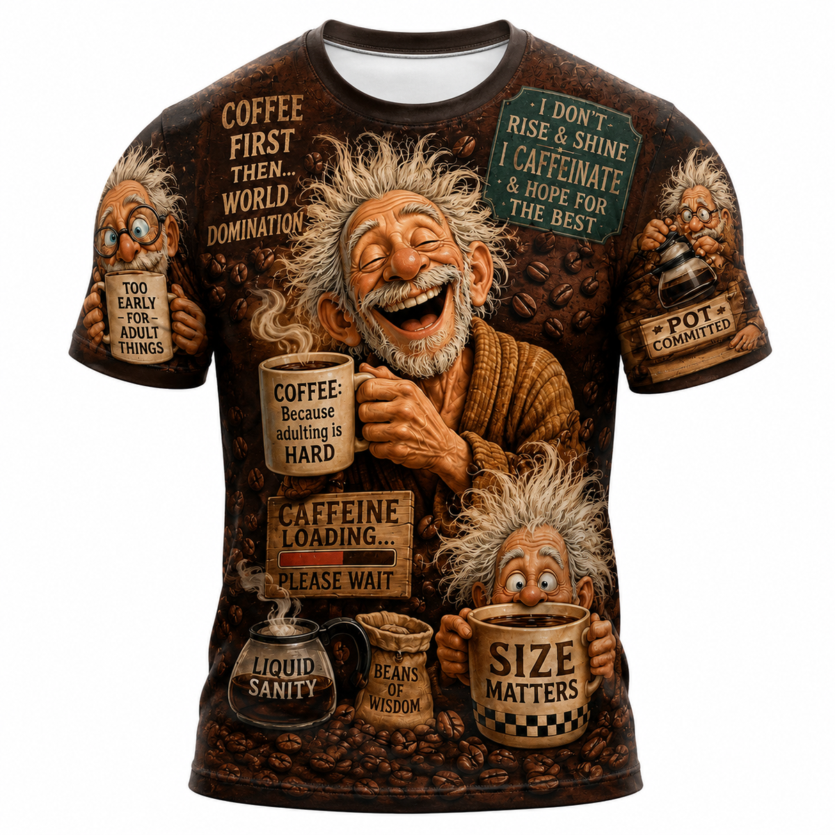 Vintage Classic Coffee Old Man Graphic Tee