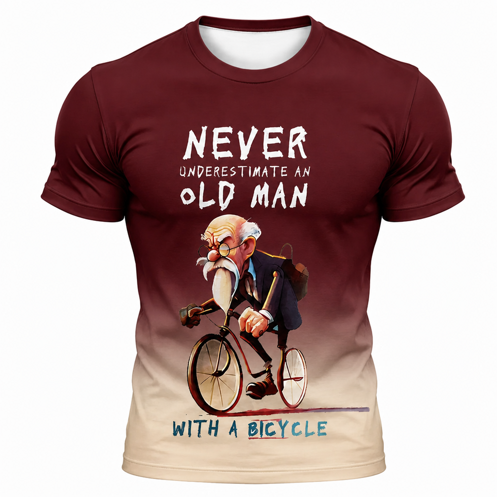 Legendary Grandpa Riding Bicycle Graphic Men’s Tee