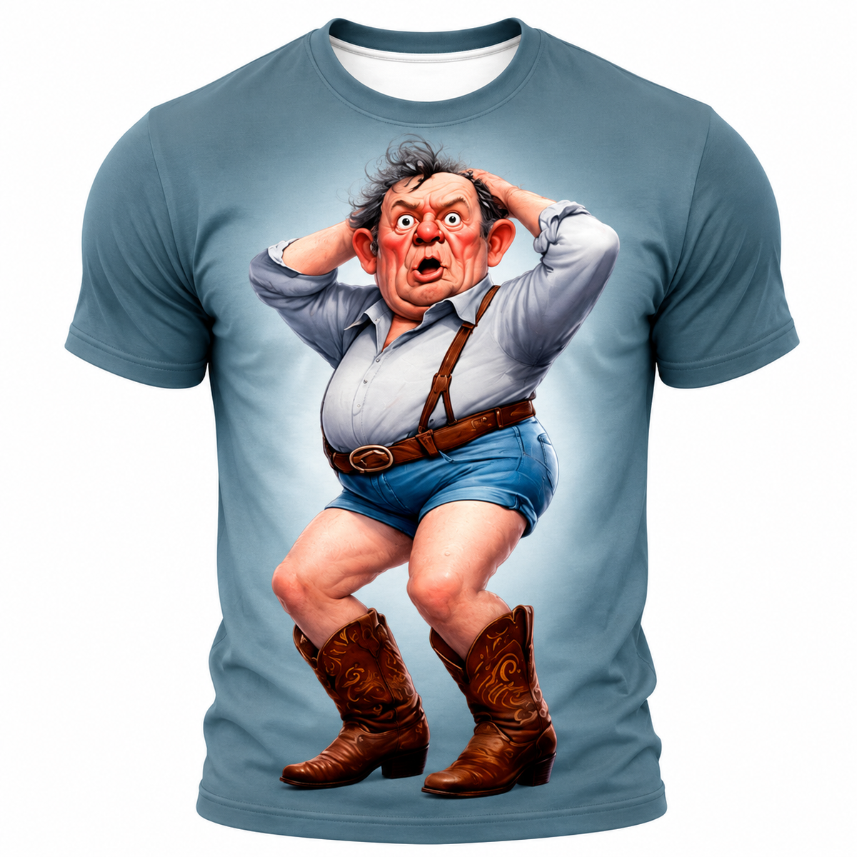 Funny Humor Ombre Old Man 3D Graphic Print Tee
