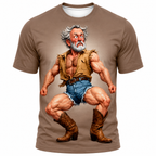 Funny Humor Ombre Old Man 3D Graphic Print Tee