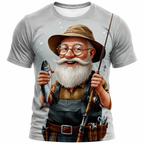 Funny Old Man Fisherman Grandpa Fishing T‑Shirt