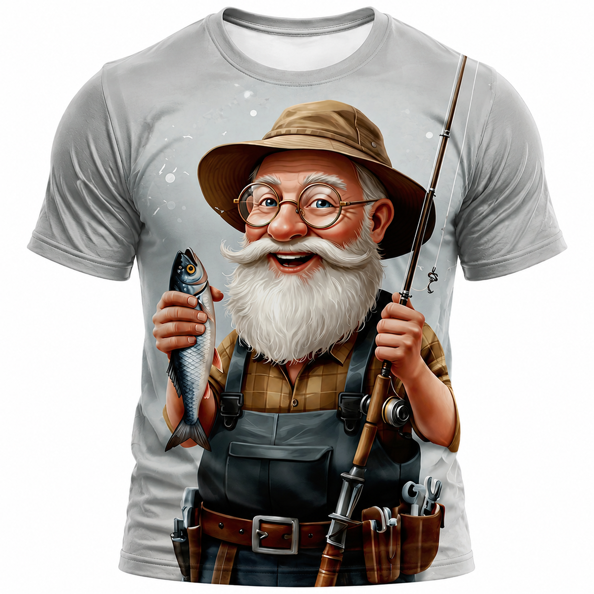 Funny Old Man Fisherman Grandpa Fishing T‑Shirt