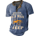 Never Underestimate Old Man With Jeep Funny Graphic Tee