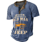 Never Underestimate Old Man With Jeep Funny Graphic Tee