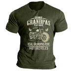 Real Grandpas Ride Motorcycles Funny Biker Grandpa Graphic Tee