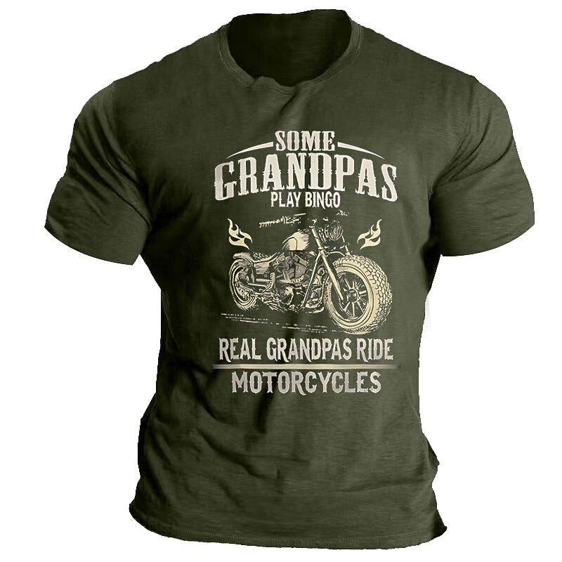 Real Grandpas Ride Motorcycles Funny Biker Grandpa Graphic Tee