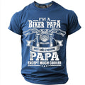 Cool Biker Papa Motorcycle Graphic Tee