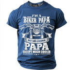 Cool Biker Papa Motorcycle Graphic Tee