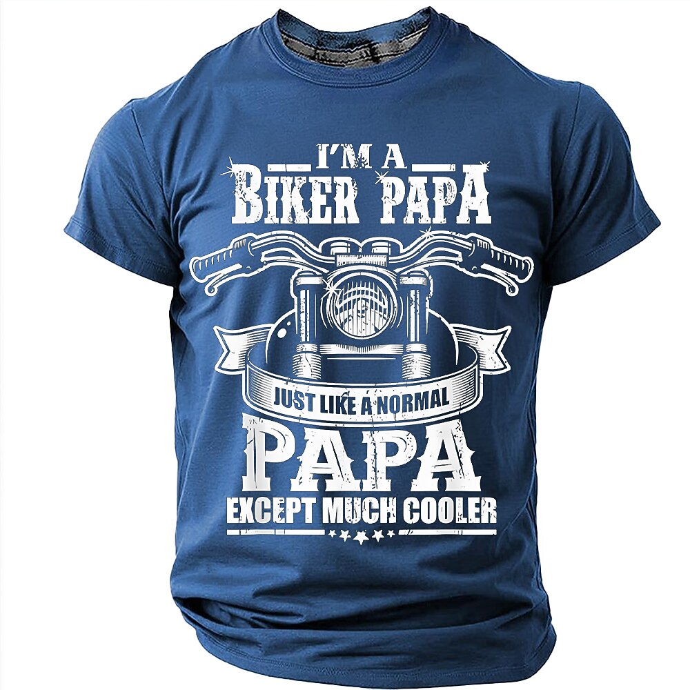 Cool Biker Papa Motorcycle Graphic Tee