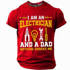 Nothing Shocks Electrician Dad Graphic Funny Tee