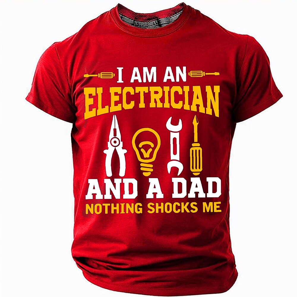 Nothing Shocks Electrician Dad Graphic Funny Tee