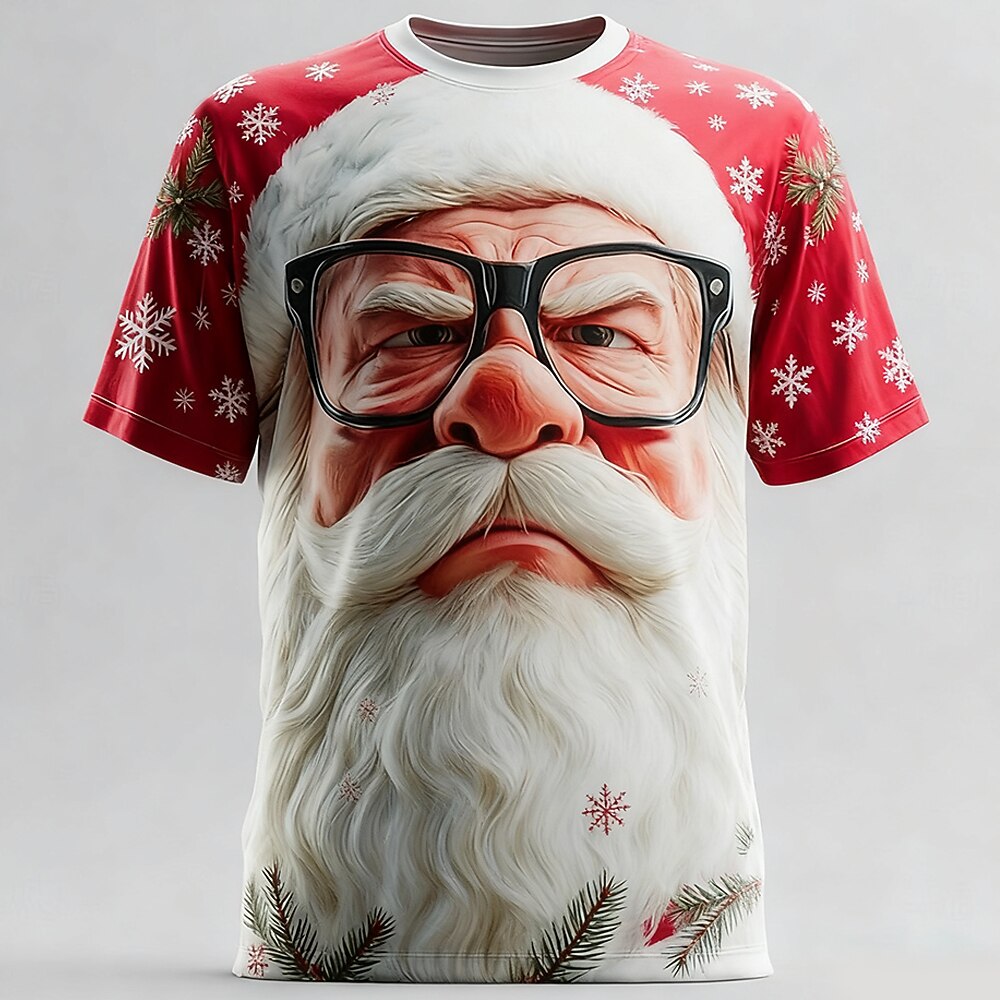 Cartoon Santa Claus Christmas Vacation Artistic Street Graphic Tee