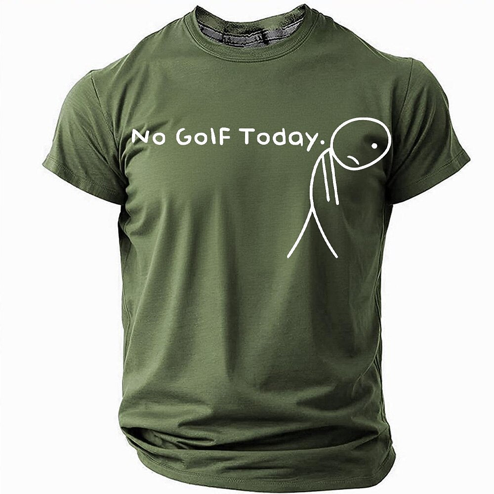 No Golf Today Sad Stick Figure Golfer Graphic Tee