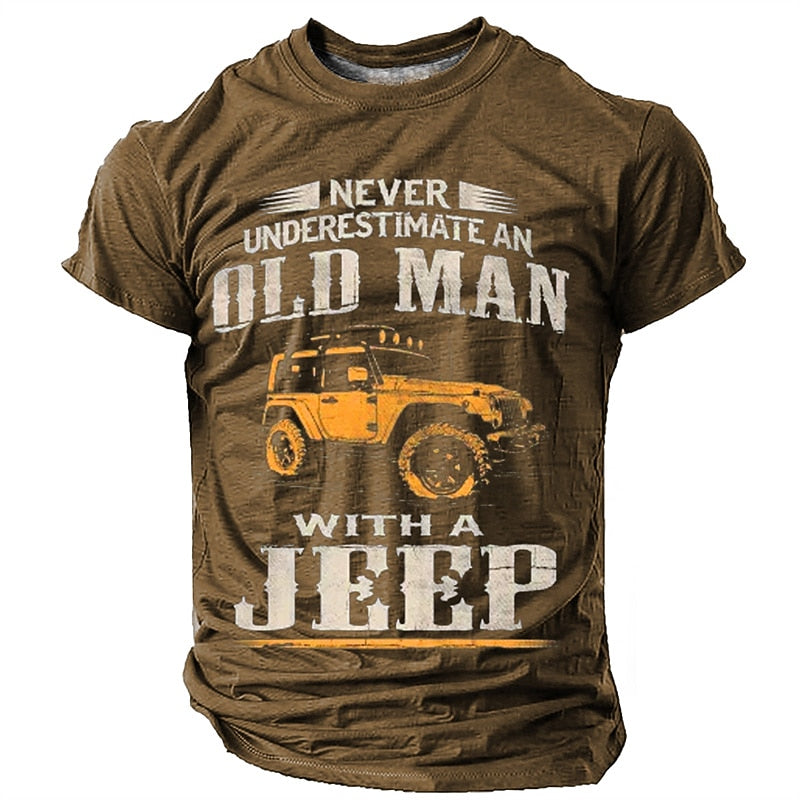 Old Man Jeep Warning Vintage Graphic Tee
