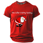 Santa No Bike Riding Today Funny Christmas Graphic Tee
