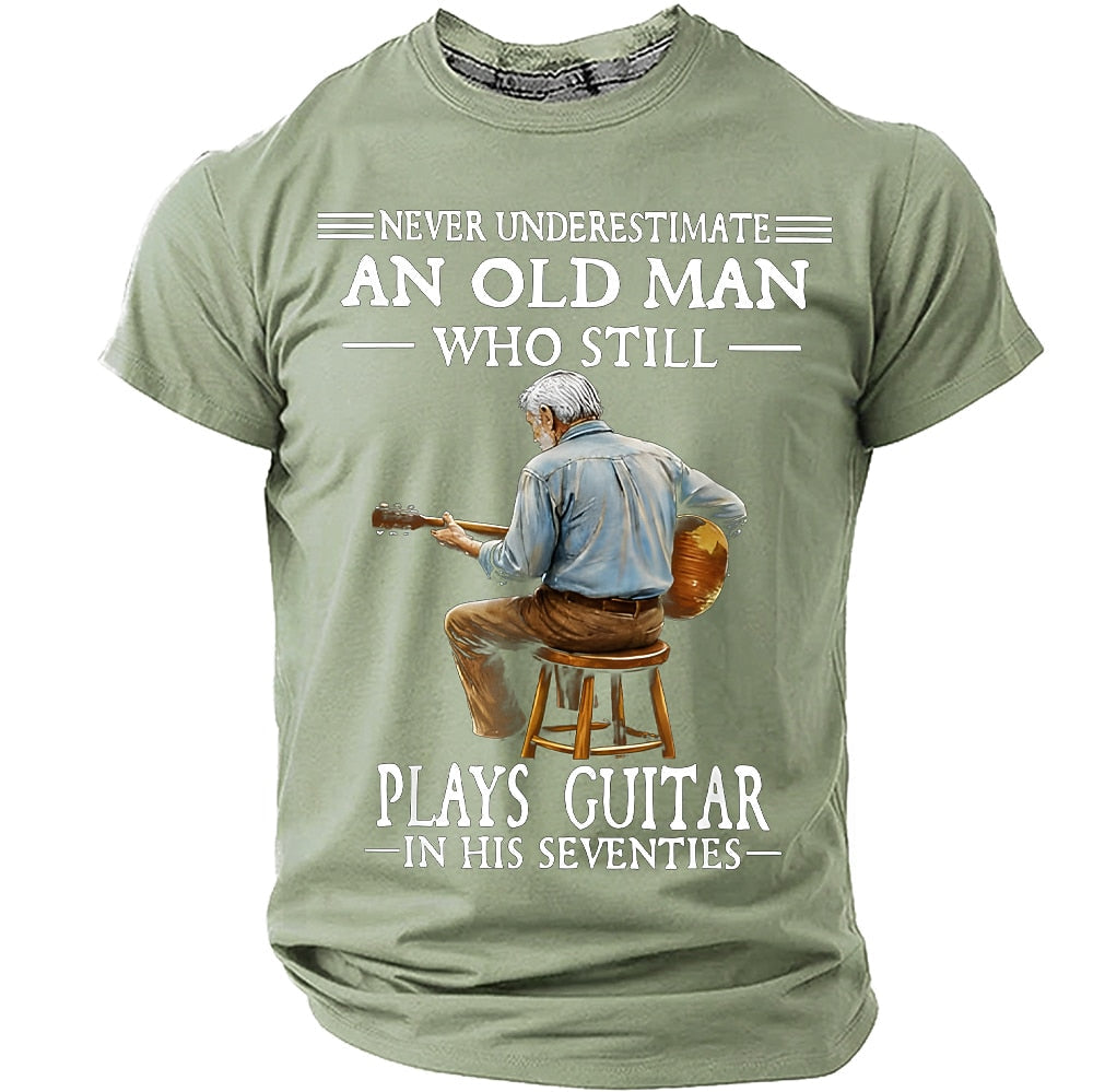 Seventies Guitar Player Humor Graphic Tee