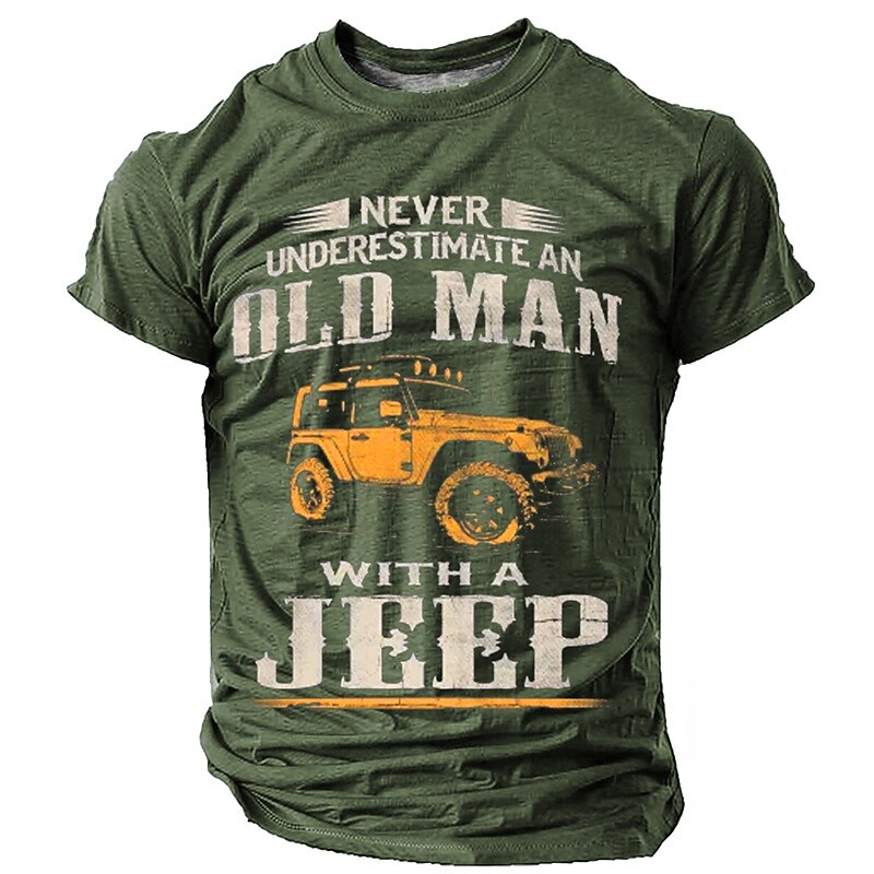 Old Man Jeep Warning Vintage Graphic Tee
