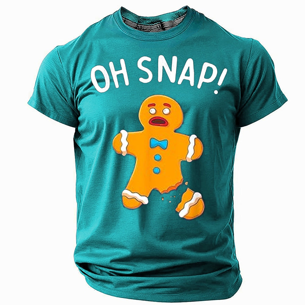Funny Gingerbread Man Cookie Christmas Graphic Short Sleeve Tee