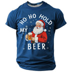Santa Claus Christmas Beer Holiday Quote Short Sleeve Tee