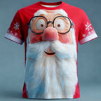Santa Claus Christmas 3D Designer Vacation Party Graphic Tee