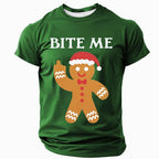 Gingerbread Cookie Christmas Holiday Graphic Casual Short Sleeve Tee