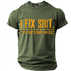 I Fix Stuff Funny Mechanic Handyman Repair Graphic Tee