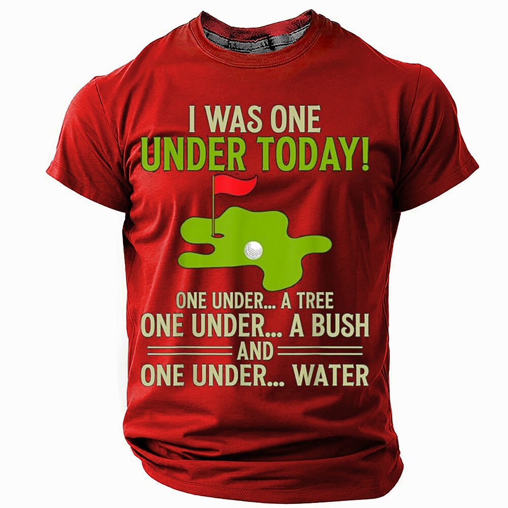 One Under Today Funny Golf Wordplay Graphic Casual Tee