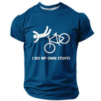 I Do My Own Stunts Cycling Bike Funny Rider Graphic Tee