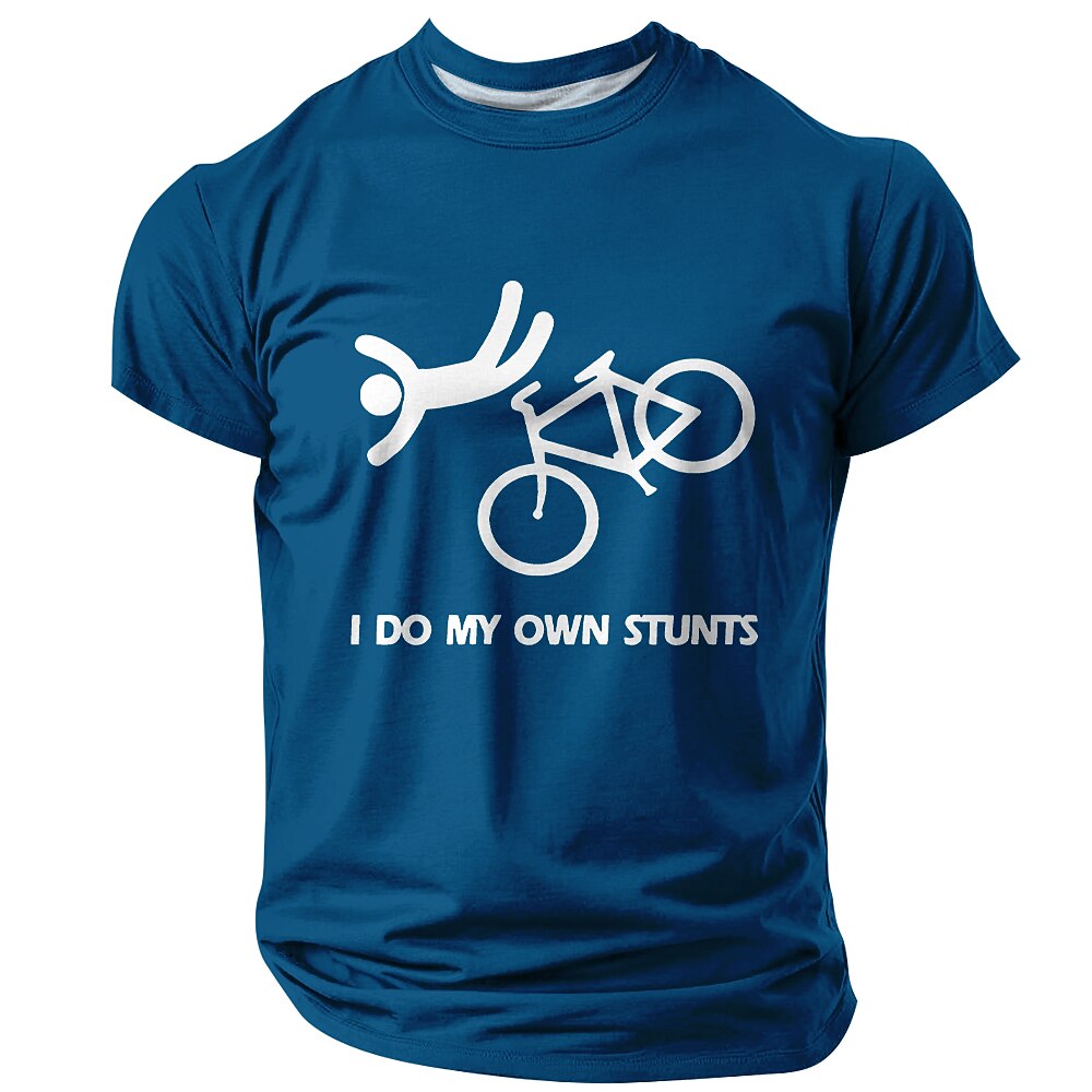 I Do My Own Stunts Cycling Bike Funny Rider Graphic Tee