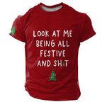 Christmas Letter Quote Holiday Graphic Casual Short Sleeve Tee
