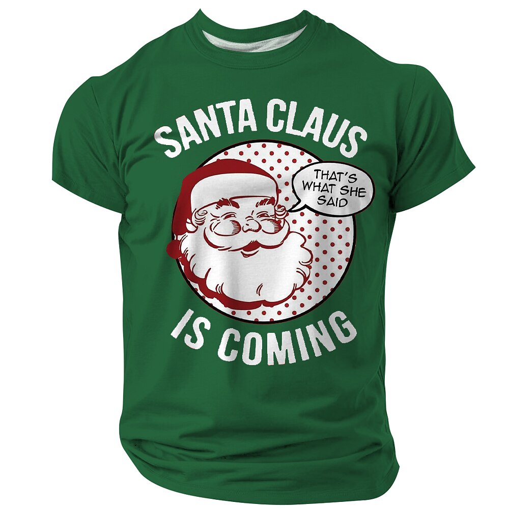 Funny Christmas Santa Claus Festive Quote Short Sleeve Tee