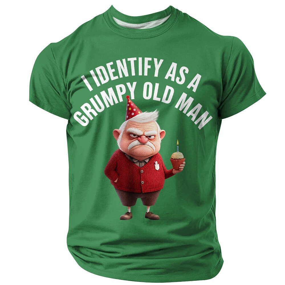 Old Man Attitude Funny Aging Graphic Everyday Casual Tee