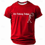 No Fishing Today Sad Stick Figure Graphic Humor Tee