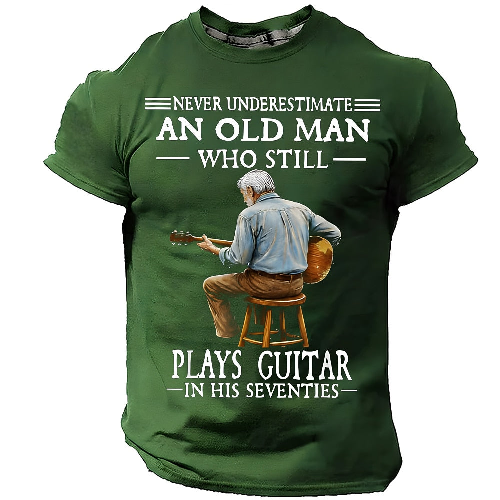 Seventies Guitar Player Humor Graphic Tee