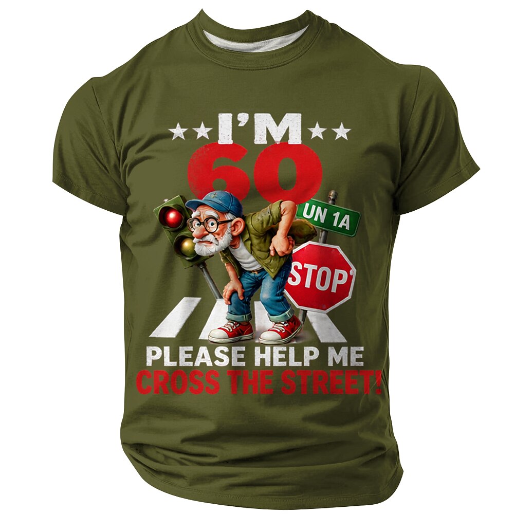 Old Man Experience Funny Aging Graphic Casual Street Tee