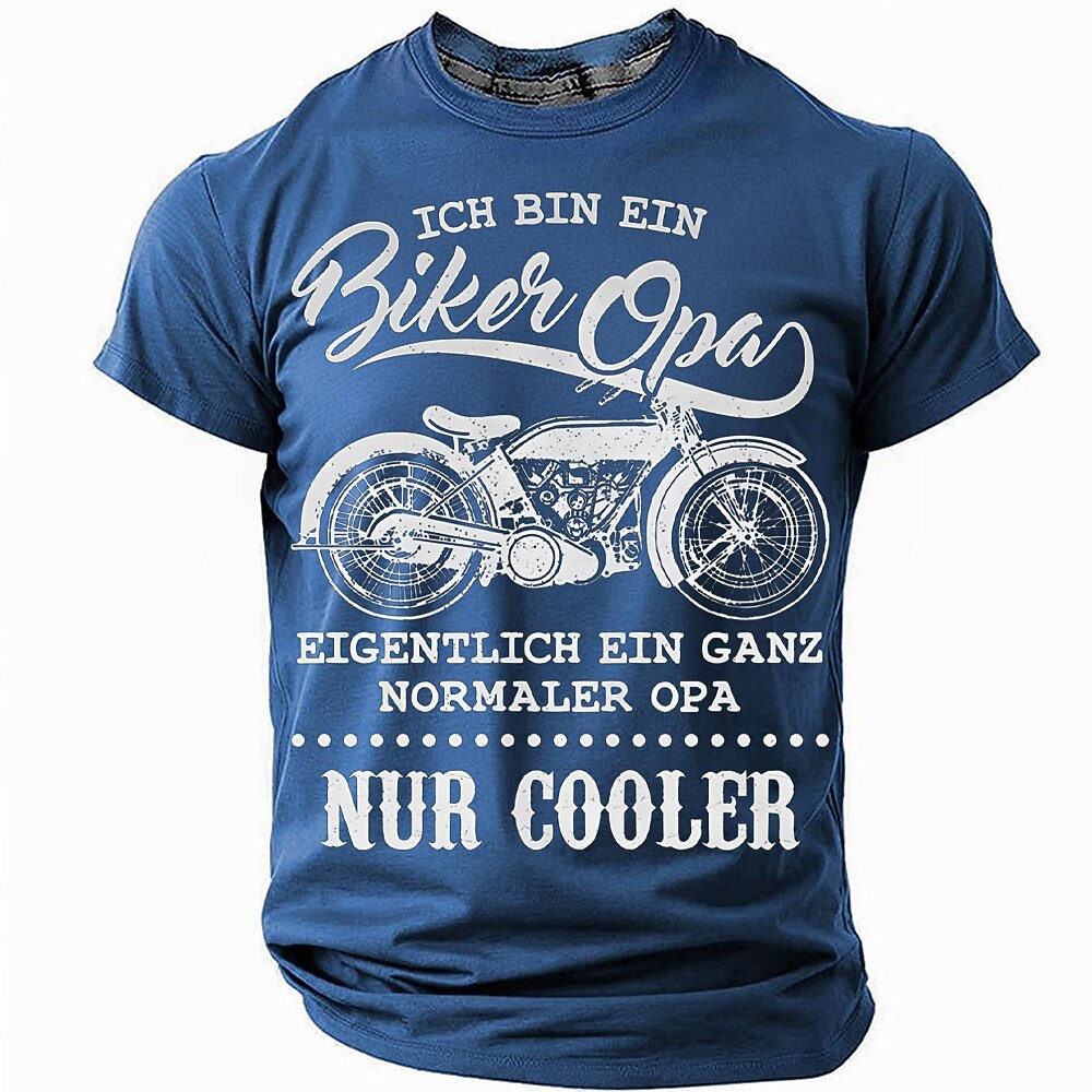 Normal Grandpa Only Cooler Motorcycle Biker Funny Graphic Tee