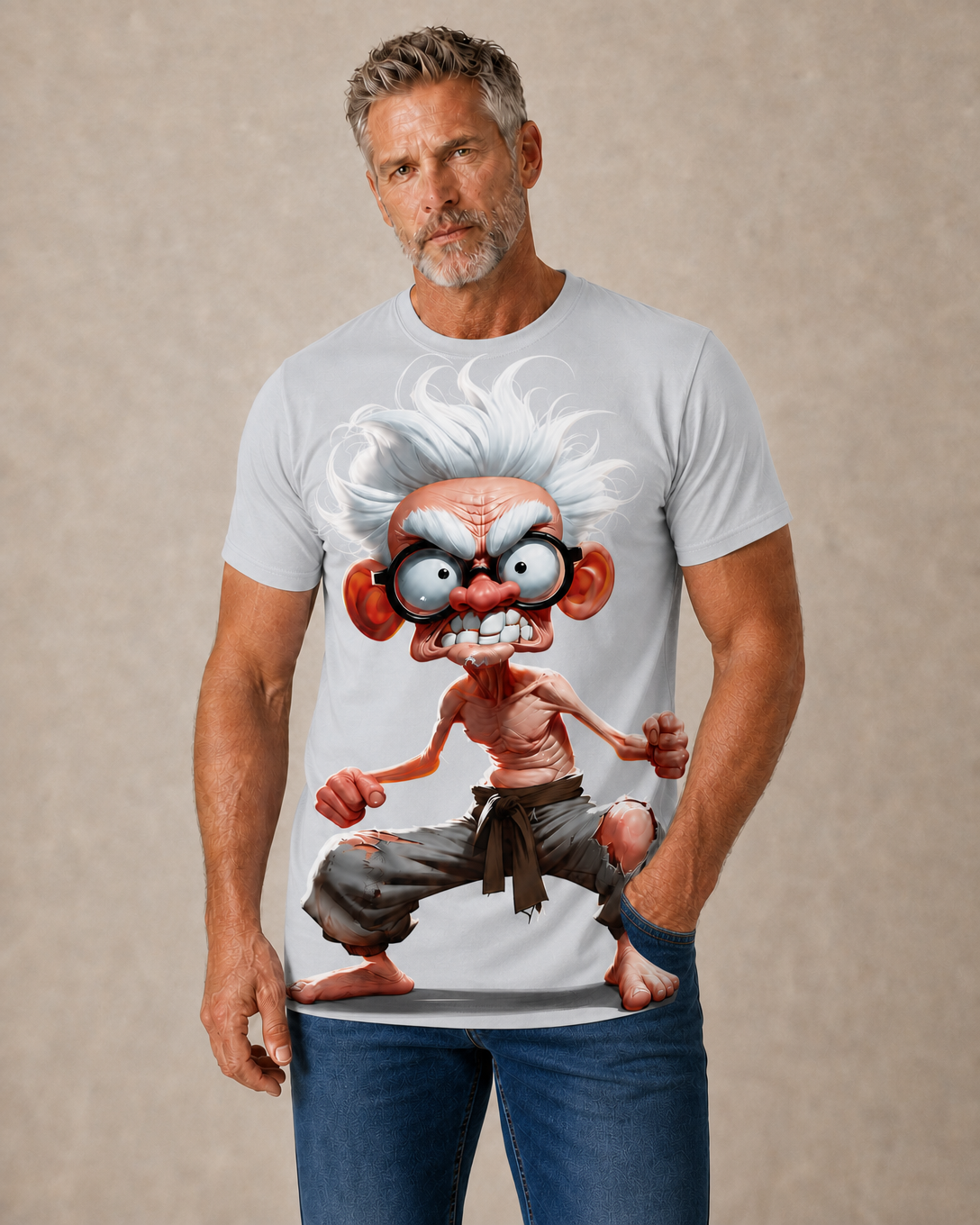 Funny Cartoon Old Man Legendary Graphic Tee