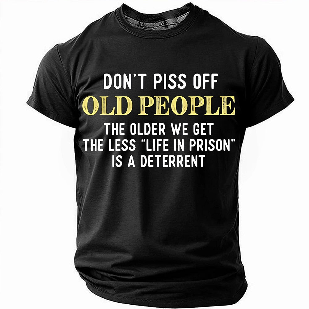 Funny Old People Warning Graphic Shirt