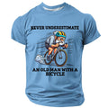 Old Man Riding Bike Bicycle Graphic Print Tee