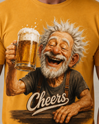 Cheers Old Man Beer Cartoon Graphic Tee